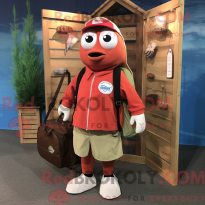 Red Salmon mascot costume...