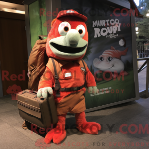 Red Salmon maskot kostym...