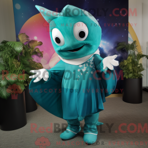 Teal Manta Ray mascotte...