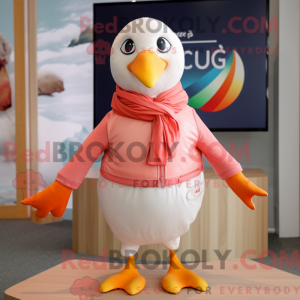 Peach Gull mascot costume...