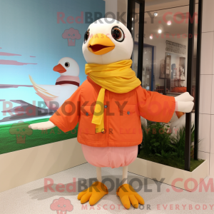 Peach Gull maskot kostume...