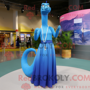 Blue Brachiosaurus mascot...