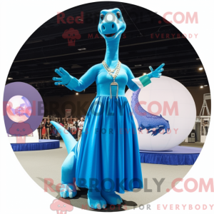 Blue Brachiosaurus mascot...