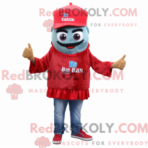 Rød Biryani maskot kostume...
