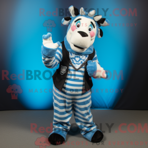 Blå Zebra maskot kostume...