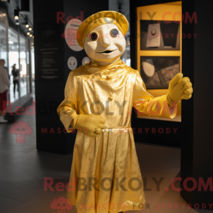 Guld Mime maskot kostume...