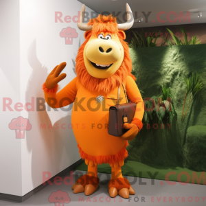 Orange Yak mascot costume...