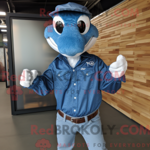 Blue Python mascot costume...