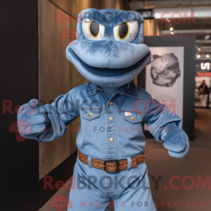 Blå Python maskot kostume...