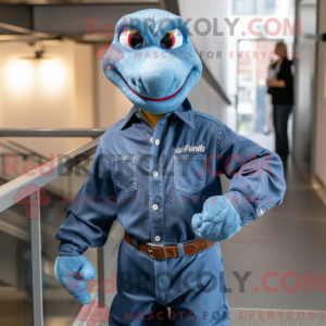 Blue Python mascot costume...