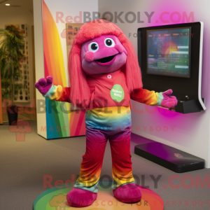 Magenta Rainbow Maskottchen...