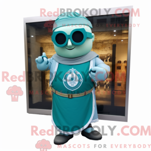 Cyan Celtic Shield mascot...