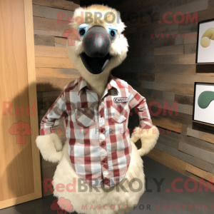 Cream Emu maskot kostume...