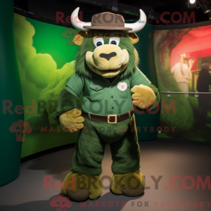 Groen Bison-mascottekostuum...