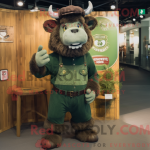 Groen Bison-mascottekostuum...