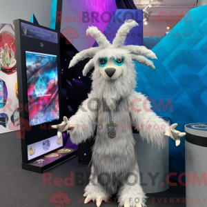Sølv angora geit maskot...