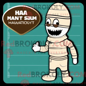 Beige Mumie maskot kostume...