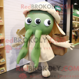 Olive Squid mascot costume...