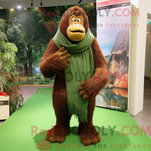 Oliven Orangutang maskot...