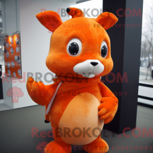 Orange Hermelin maskot...