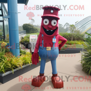 Maroon Stilt Walker maskot...