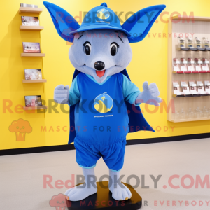 Blå frugt flagermus maskot...