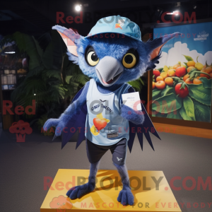 Blå frugt flagermus maskot...