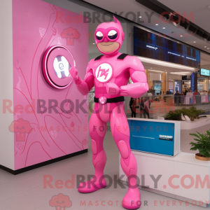 Pink Superhelte maskot...