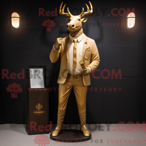 Gold Elk mascot costume...