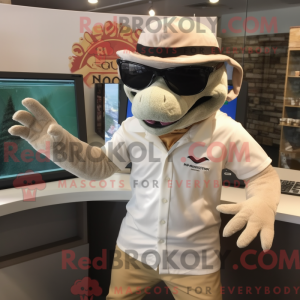 Beige Komodo Dragon mascot...