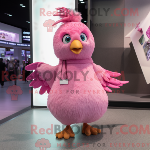 Pink Quail mascot costume...