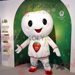 Hvid jordbær maskot kostume...