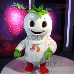 Hvid jordbær maskot kostume...