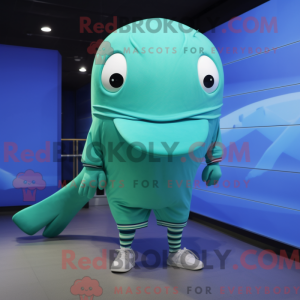 Green Blue Whale maskot...