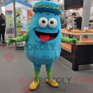 Cyan Burgers maskot kostume...