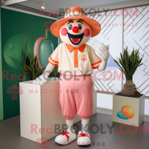 Peach Clown mascot costume...