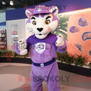 Lavendel Puma maskot drakt...