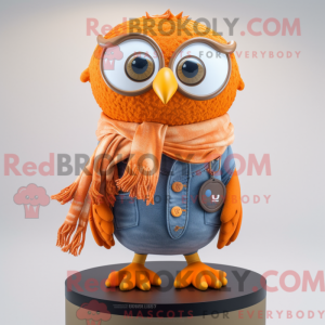 Orange Owl maskot kostyme...