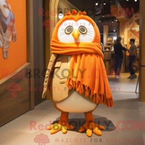 Orange Owl maskot kostyme...
