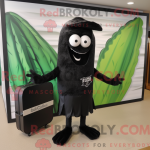 Czarny sprzedawca maskot...
