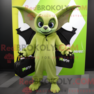 Lime Green Bat mascot...