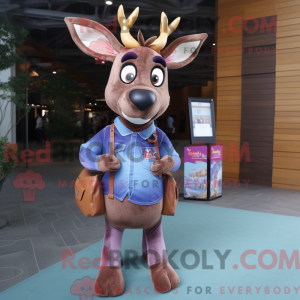 Purple Deer mascot costume...