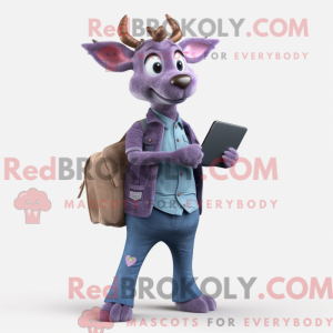 Purple Deer mascot costume...