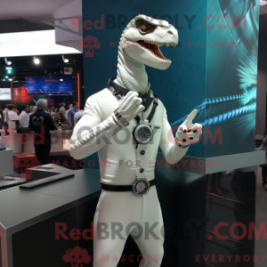 White Velociraptor mascot...