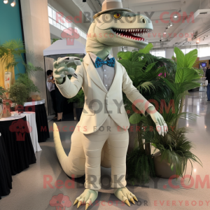 Cream Allosaurus maskot...