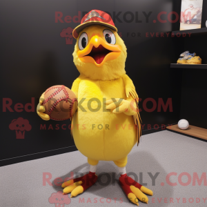 Gul fasan maskot kostume...