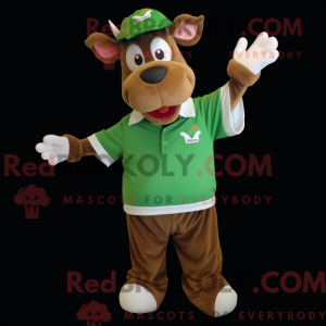 Olive Guernsey Cow mascot...