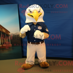 Cream Bald Eagle mascot...
