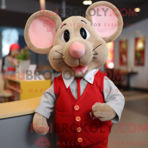 Red Mouse mascot costume...
