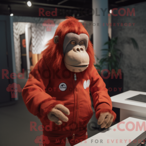 Rød orangutang maskot...